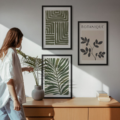 Set 3 slike u okviru Botanički boho minimalizam