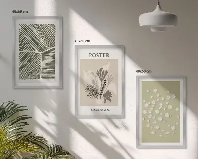 Prigušeni biljni motivi triptih u okviru