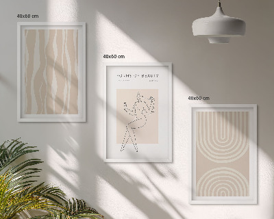 Set 3 slike u okviru Apstraktni boho ukrasi