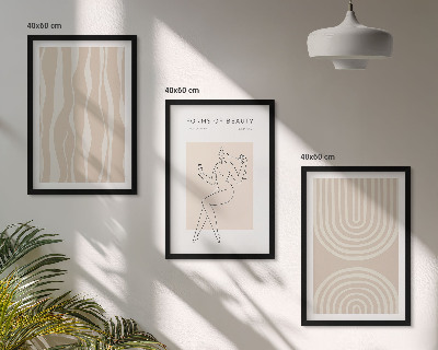 Set 3 slike u okviru Apstraktni boho ukrasi