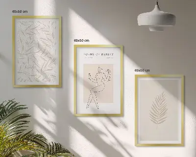Zidna galerija minimalistički botanički motivi