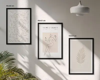 Zidna galerija minimalistički botanički motivi