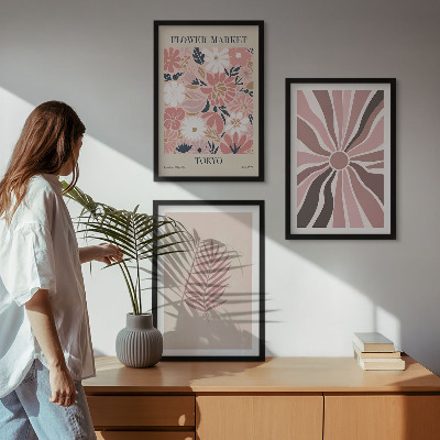 Zidna galerija Cvjetni uzorci lišća i geometrija