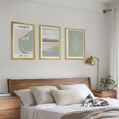 Set 3 slike u okviru Apstraktni pastelni oblici biljaka