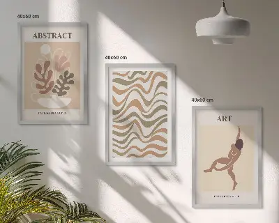 Triptih u okviru apstraktni boho uzorci Matisse