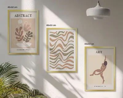 Triptih u okviru apstraktni boho uzorci Matisse