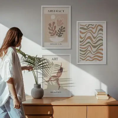 Triptih u okviru apstraktni boho uzorci Matisse