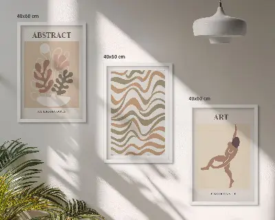 Triptih u okviru apstraktni boho uzorci Matisse
