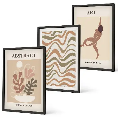 Triptih u okviru apstraktni boho uzorci Matisse