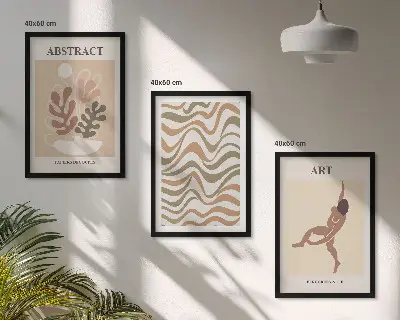 Triptih u okviru apstraktni boho uzorci Matisse