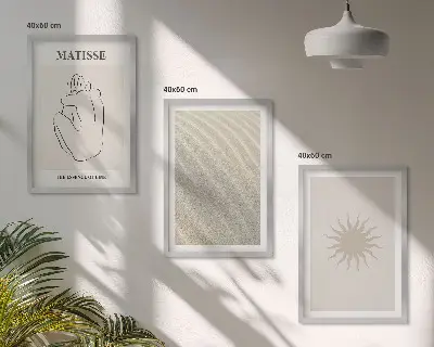 Minimalističke linije od pijeska sunce set 3 slike u okviru