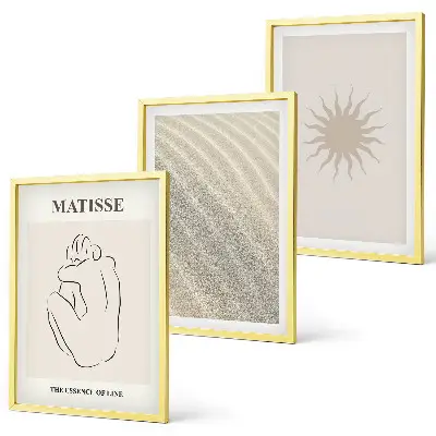 Minimalističke linije od pijeska sunce set 3 slike u okviru