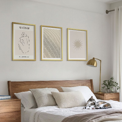 Set 3 slike u okviru Minimalističke linije od pijeska sunce