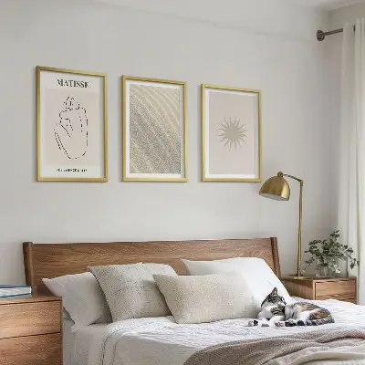 Minimalističke linije od pijeska sunce set 3 slike u okviru