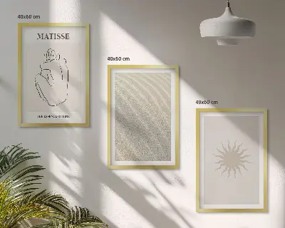 Minimalističke linije od pijeska sunce set 3 slike u okviru