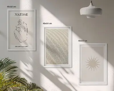 Minimalističke linije od pijeska sunce set 3 slike u okviru