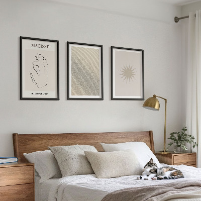 Set 3 slike u okviru Minimalističke linije od pijeska sunce