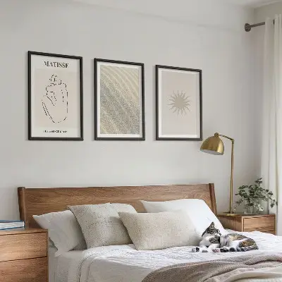 Minimalističke linije od pijeska sunce set 3 slike u okviru