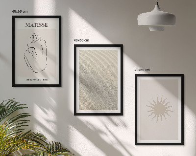 Set 3 slike u okviru Minimalističke linije od pijeska sunce