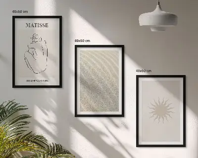 Minimalističke linije od pijeska sunce set 3 slike u okviru