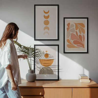 Set 3 slike u okviru Apstraktni narančasti oblici