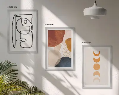 Apstraktni ukrasi u boji triptih u okviru