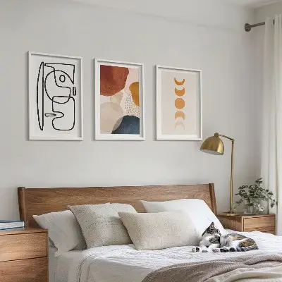 Apstraktni ukrasi u boji triptih u okviru