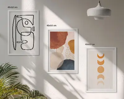 Apstraktni ukrasi u boji triptih u okviru