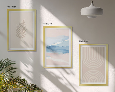 Zidna galerija Lišće valovi bež plava