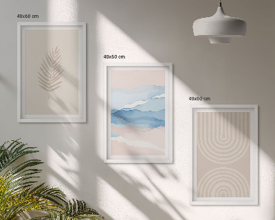 Zidna galerija Lišće valovi bež plava