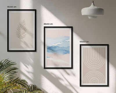 Zidna galerija Lišće valovi bež plava