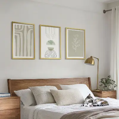 Geometrijski uzorci biljaka triptih u okviru