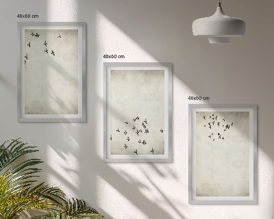 Set 3 slike u okviru Minimalističko slikanje ptica