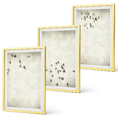Set 3 slike u okviru Minimalističko slikanje ptica