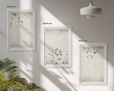 Set 3 slike u okviru Minimalističko slikanje ptica