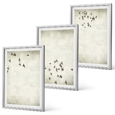 Set 3 slike u okviru Minimalističko slikanje ptica