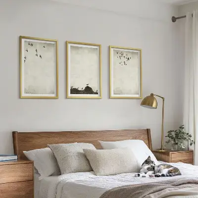 Minimalizam letećih ptica triptih u okviru