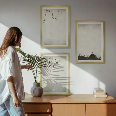 Minimalizam letećih ptica triptih u okviru