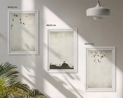 Minimalizam letećih ptica triptih u okviru