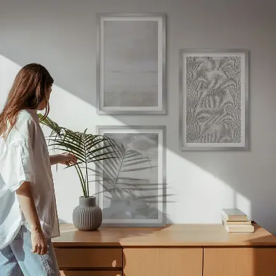 Moderne minimalističke teksture triptih u okviru