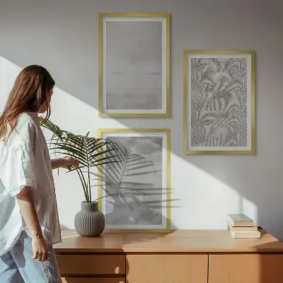 Moderne minimalističke teksture triptih u okviru