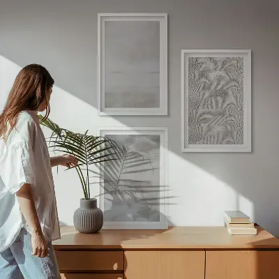 Moderne minimalističke teksture triptih u okviru