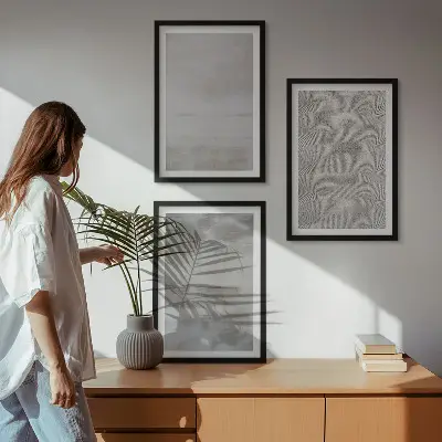 Moderne minimalističke teksture triptih u okviru