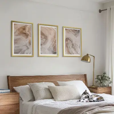 Apstraktne teksture mramora set od 3 slike u okviru