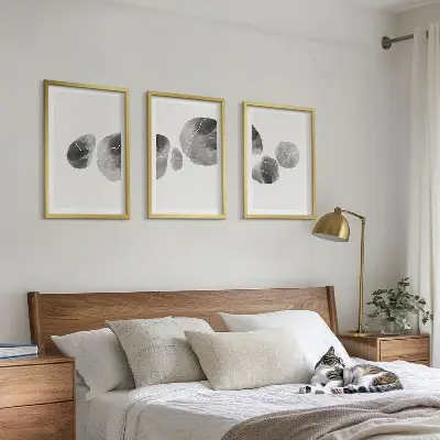 Apstraktna umjetnost prskanja boje set od 3 slike u okviru