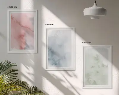 Pastelne akvarelne strukture set od 3 slike u okviru