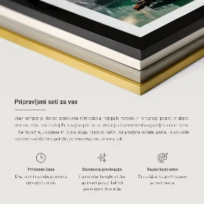 Boho ukras za plažu s kamenjem triptih u okviru