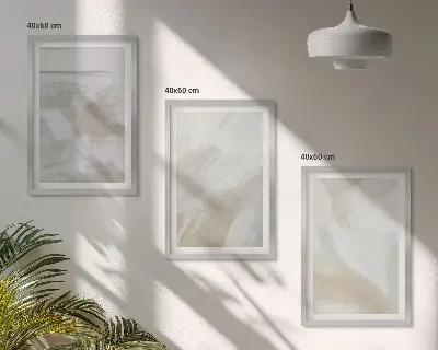 Apstraktni potezi kistom set od 3 slike u okviru