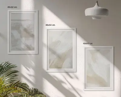 Apstraktni potezi kistom set od 3 slike u okviru