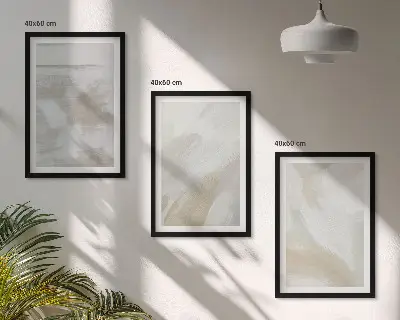 Apstraktni potezi kistom set od 3 slike u okviru